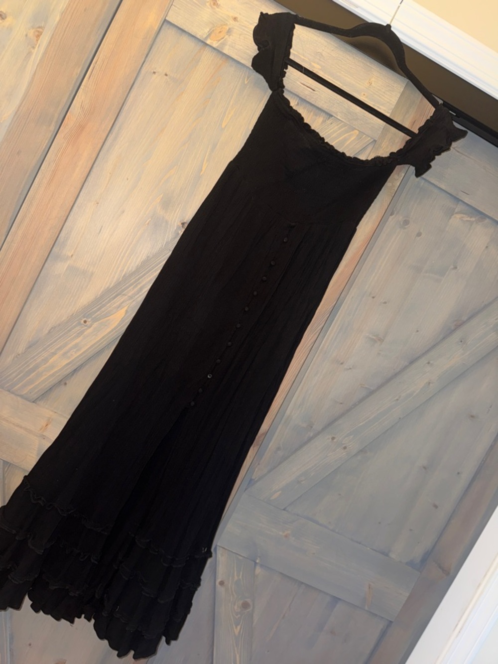 Pilyq Black Ruffled Maxi Dress